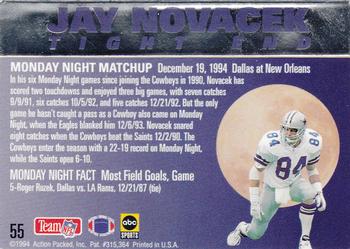 1994 Action Packed Monday Night Football #55 Jay Novacek Back