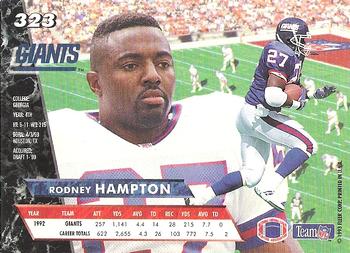 1993 Ultra #323 Rodney Hampton Back