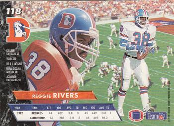 1993 Ultra #118 Reggie Rivers Back