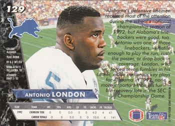 1993 Ultra #129 Antonio London Back