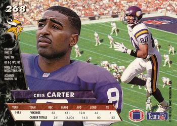 1993 Ultra #268 Cris Carter Back