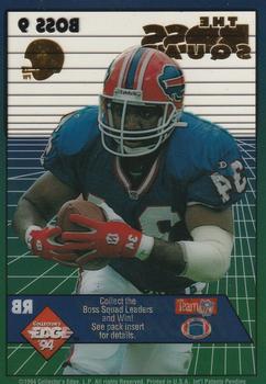 1994 Collector's Edge - The Boss Squad Silver with Gold Helmet #9 Thurman Thomas Back