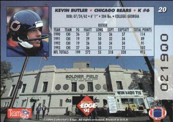 1994 Collector's Edge - Boss Squad Silver #20 Kevin Butler Back