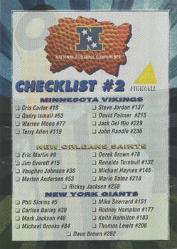 1994 Pinnacle - Trophy Collection #270 NFC Checklist #2 Front