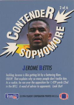 1994 Playoff Contenders - Sophomore Contenders #2 Jerome Bettis Back