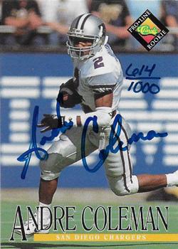 1994 Pro Line Live - Autographs #NNO Andre Coleman Front