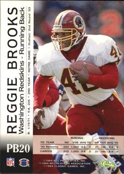 1994 Pro Line Live - Spotlight #PB20 Reggie Brooks Back