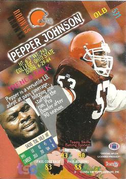 1994 Stadium Club - Super Teams Super Bowl XXIX #531 Pepper Johnson Back