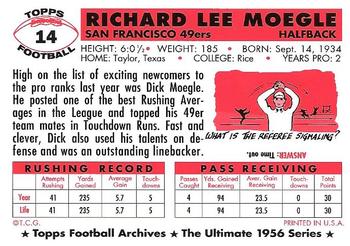 1994 Topps Archives 1956 #14 Dick Moegle Back