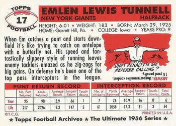 1994 Topps Archives 1956 #17 Emlen Tunnell Back