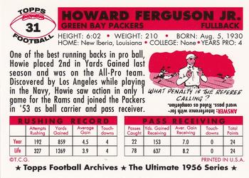 1994 Topps Archives 1956 #31 Howard Ferguson Back