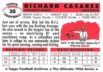 1994 Topps Archives 1956 #35 Rick Casares Back