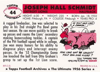 1994 Topps Archives 1956 #44 Joe Schmidt Back