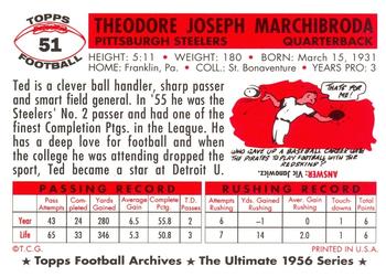 1994 Topps Archives 1956 #51 Ted Marchibroda Back