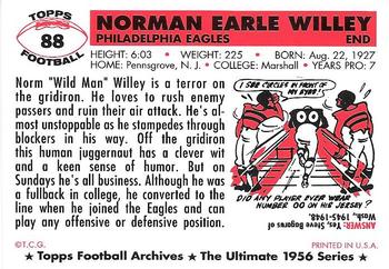1994 Topps Archives 1956 #88 Norm Willey Back