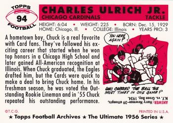 1994 Topps Archives 1956 #94 Chuck Ulrich Back