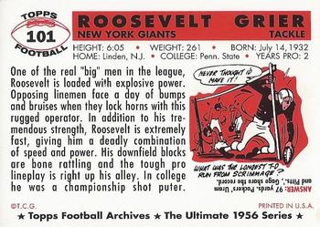 1994 Topps Archives 1956 #101 Roosevelt Grier Back