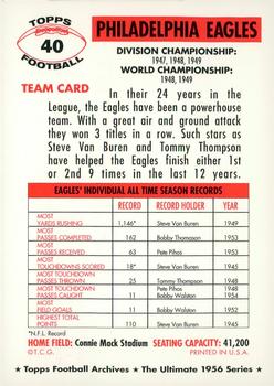 1994 Topps Archives 1956 - Gold #40 Philadelphia Eagles Back