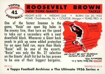 1994 Topps Archives 1956 - Gold #41 Roosevelt Brown Back