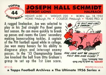 1994 Topps Archives 1956 - Gold #44 Joe Schmidt Back