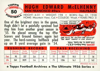 1994 Topps Archives 1956 - Gold #50 Hugh McElhenny Back