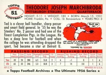 1994 Topps Archives 1956 - Gold #51 Ted Marchibroda Back