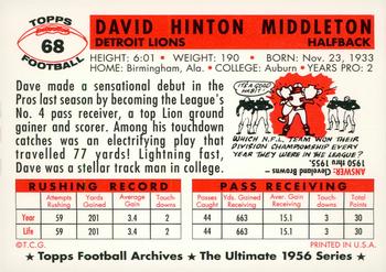 1994 Topps Archives 1956 - Gold #68 Dave Middleton Back