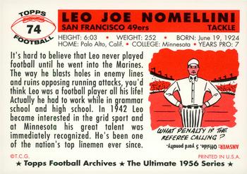1994 Topps Archives 1956 - Gold #74 Leo Nomellini Back