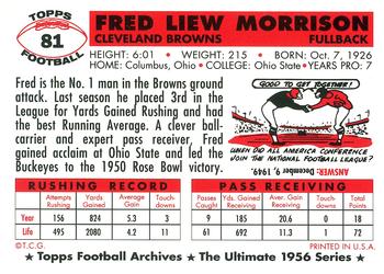 1994 Topps Archives 1956 - Gold #81 Fred Morrison Back