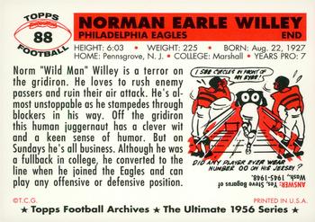 1994 Topps Archives 1956 - Gold #88 Norm Willey Back