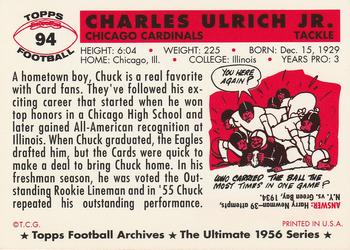1994 Topps Archives 1956 - Gold #94 Chuck Ulrich Back