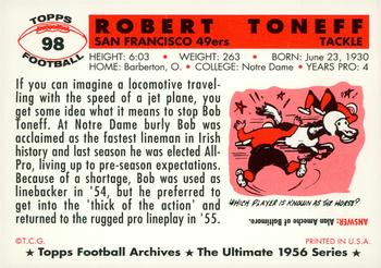1994 Topps Archives 1956 - Gold #98 Bob Toneff Back