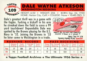 1994 Topps Archives 1956 - Gold #109 Dale Atkeson Back