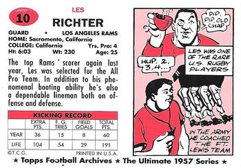 1994 Topps Archives 1957 #10 Les Richter Back
