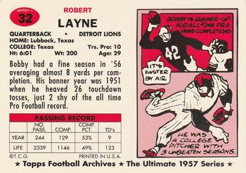 1994 Topps Archives 1957 #32 Bobby Layne Back