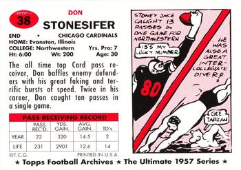 1994 Topps Archives 1957 #38 Don Stonesifer Back