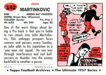 1994 Topps Archives 1957 - Gold #142 John Martinkovic Back