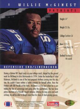 1994 Upper Deck - Electric #8 Willie McGinest Back