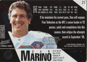 1995 Action Packed - Quick Silver #21 Dan Marino Back