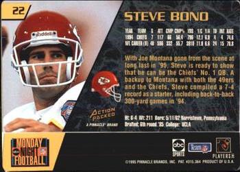 1995 Action Packed Monday Night Football #22 Steve Bono Back