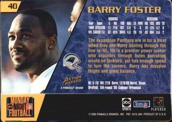 1995 Action Packed Monday Night Football #40 Barry Foster Back