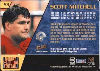 1995 Action Packed Monday Night Football #53 Scott Mitchell Back