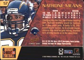 1995 Action Packed Monday Night Football #57 Natrone Means Back