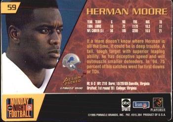 1995 Action Packed Monday Night Football #59 Herman Moore Back