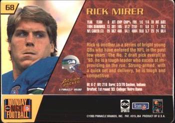 1995 Action Packed Monday Night Football #68 Rick Mirer Back