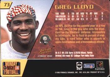 1995 Action Packed Monday Night Football #73 Greg Lloyd Back