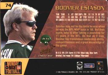 1995 Action Packed Monday Night Football #74 Boomer Esiason Back