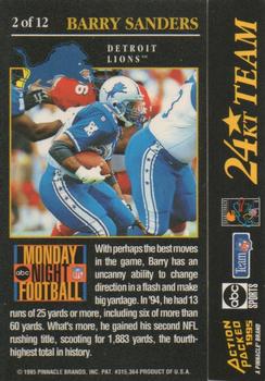 1995 Action Packed Monday Night Football - 24K Gold #2 Barry Sanders Back