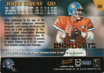 1995 Action Packed Monday Night Football - Highlights #108 John Elway Back