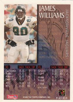 1995 Bowman - Expansion Team Gold #227 James Williams Back